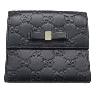 GUCCI Wallet Women's Shima Bifold Leather Black 406925