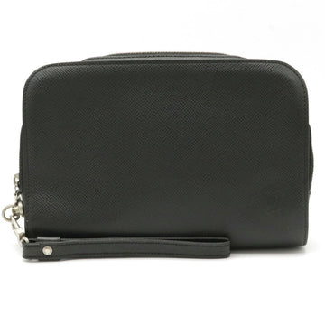 Louis Vuitton Taiga Baikal Second Bag Clutch Handbag Ardoise Black Solid M30182