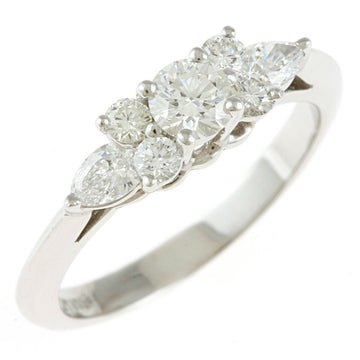 TIFFANY&Co. Seven Stone Ring No. 7.5 Pt950 Platinum Diamond Women's