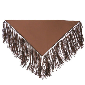 HERMES Cape Cotton Leather Brown Stole Muffler 385