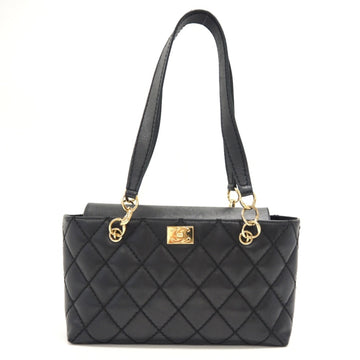 CHANEL Wild Stitch One Shoulder Bag Coco Mark Black Women's