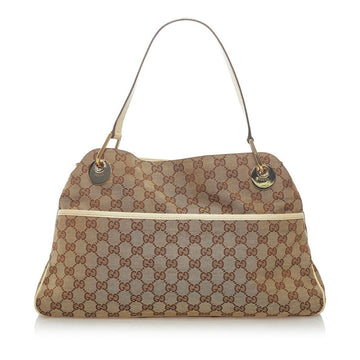 Gucci GG Canvas Handbag 121023 Beige White Leather Ladies GUCCI