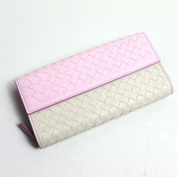 BOTTEGA VENETA Intrecciato Bifold Wallet Light Pink Chalk Bicolor Women's