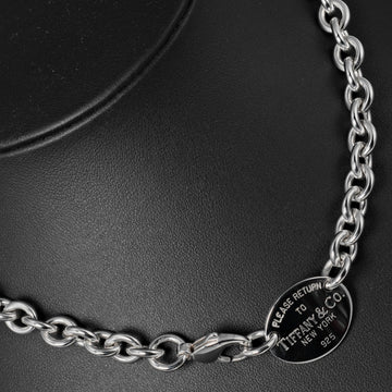 TIFFANY Return Toe Oval Tag Necklace Choker Silver 925 &Co.