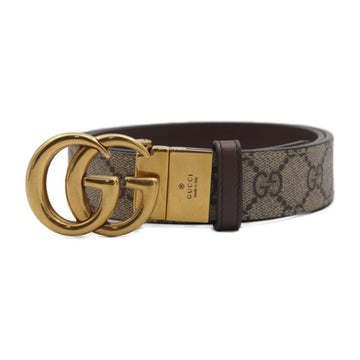 GUCCI GG Marmont belt 659417 notation size 75.30 Supreme canvas leather beige dark brown reversible gold metal fittings