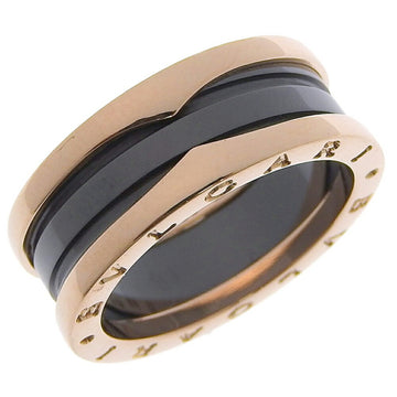 BVLGARI B-zero1 B zero one 2 band K18 pink gold × ceramic No. 17.5 men's ring