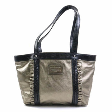 DOLCE & GABBANA DOLCE&GABBANA Shoulder Bag Leather Metallic Khaki x Black Ladies
