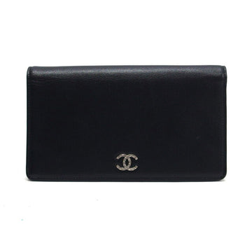 Chanel Seburga bi-fold long wallet caviar skin black 6314