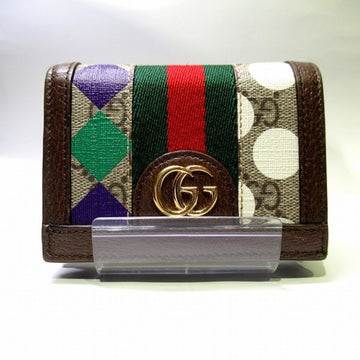 GUCCI GG Supreme Ophidia Card Case Wallet 523155 UQHCG 9885 Coin Women's