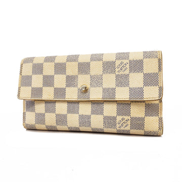 Louis Vuitton Trifold Long Wallet Damier Azur Portefeuil International N61732