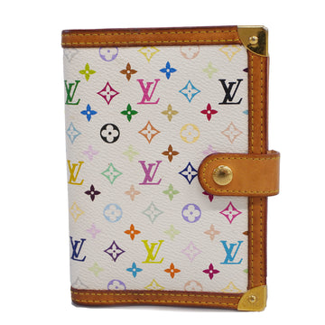 LOUIS VUITTONAuth  Monogram Multicolore Planner Cover Blanc Agenda PM R20896