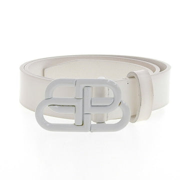 BALENCIAGA Leather BB Twin Belt 581690 White 89.5cm Ladies