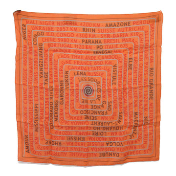 HERMES scarf Orange Cashmere