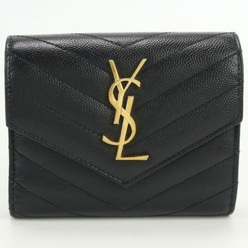 SAINT LAURENT Threefold 403943 BOW01 1000 Three fold wallet with coin purse Leather Ladies