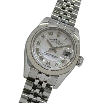 ROLEX Datejust 179174NRD D watch ladies pink shell automatic winding AT stainless steel SS WG silver polished