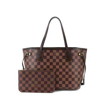 Louis Vuitton Damier Neverfull PM Tote Bag Brown N41359 Gold Hardware