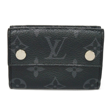 LOUIS VUITTON Trifold Wallet Discovery Compact LV Logo W Hook Monogram Eclipse Noir M67630 Men's Billfold