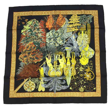 HERMES Scarf Muffler Carre 90 Les Legendes de l'Arbre Wood Legend Black 100% Silk