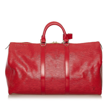 Louis Vuitton Epi Keepall 50 Boston Bag M42967 Castilian Red Leather Ladies LOUIS VUITTON