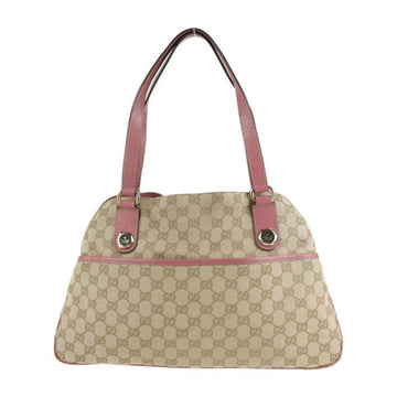 GUCCI handbag 163288 GG canvas leather beige pink semi-shoulder