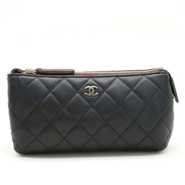 CHANEL Matelasse Coco Mark Multi Pouch Lambskin Leather Black A69259