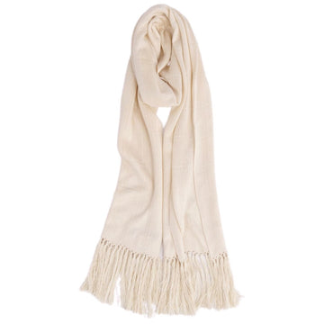 LOUIS VUITTON Muffler Stole Silk Ladies Ivory