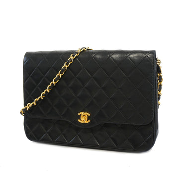 Chanel Matelasse Chain Shoulder Women's Leather Shoulder Bag Black