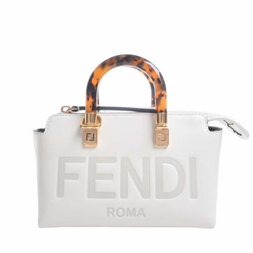 FENDI By the Way Leather Handbag 8BS067 White Ladies