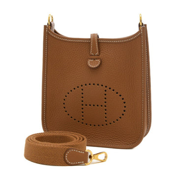 HERMES Evelyn TPM Amazon Shoulder Bag Taurillon Clemence Gold Hardware B Stamped