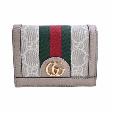 GUCCI Ophidia GG Supreme Card Case Wallet 523155 Beige Ladies