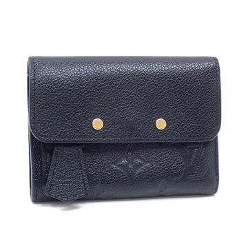 LOUIS VUITTON Trifold Wallet Monogram Empreinte Portefeuille Pont Neuf Women's M62184 Noir Black Leather