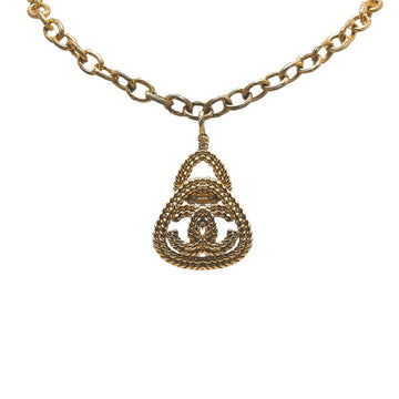 CHANEL coco mark triangle necklace gold plated ladies
