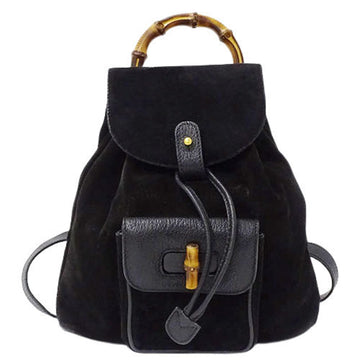 Gucci Women's Rucksack Backpack Bamboo Suede Black 003/1705/0030