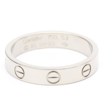 Polished CARTIER Mini Love Ring #52 US 6 18K White Gold BF553132