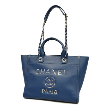 Chanel Deauville 2way Bag Chain Tote Women's Leather Handbag,Shoulder Bag