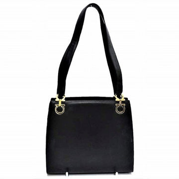 SALVATORE FERRAGAMO Gancini shoulder bag BC214189 tote leather black gold metal fittings