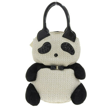 ANTEPRIMA Raffia Panda Handbag Black White