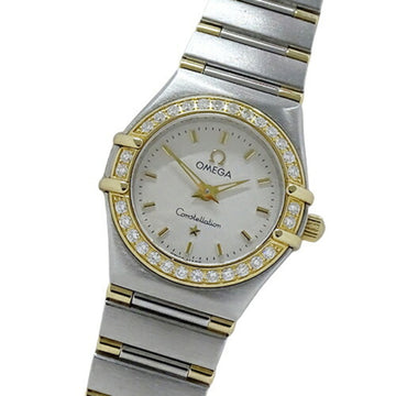 OMEGA Constellation 1267.30 Watch Ladies Diamond Quartz Stainless Steel SS Gold YG Half Bar Polished