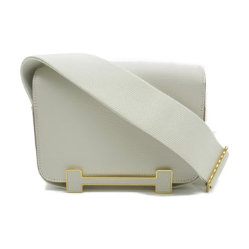 HERMES Geta Beton Shoulder Bag White Beton Shave leather