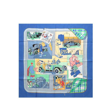 HERMES Carre 90 large scarf automobile comfort Confort en Automobile silk 100% multicolor