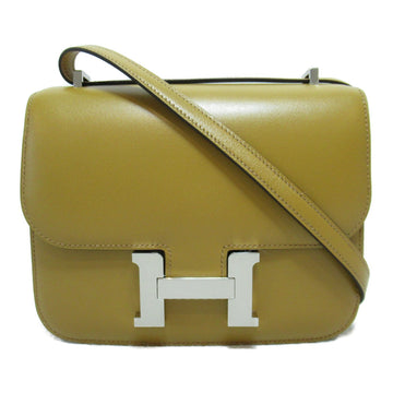 HERMES Constance 3 Mini Poussiere Shoulder Bag Brown Poussiere Vota De Lacto leather