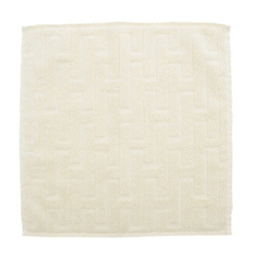 HERMES Stairs Hand Towel Handkerchief Ivory 100% Cotton