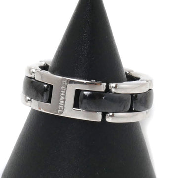 CHANEL K18WG White Gold Ceramic Ultra Collection Medium Ring J2636 No. 18 58 11.1g Women's