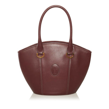 Cartier must line handbag Bordeaux leather ladies CARTIER
