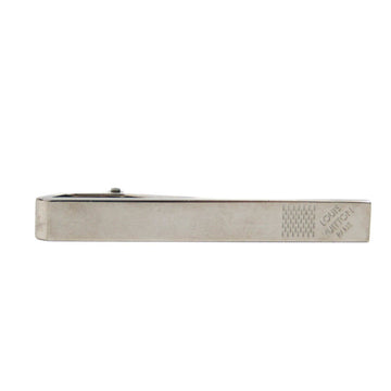 LOUIS VUITTON Metal Tie Clip Silver Damier tie bar tie pin M61028
