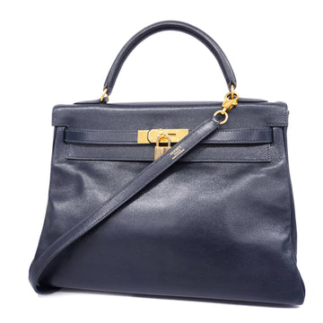HERMESAuth  Kelly 2way Bag Kelly 32 〇X Engraved Voga River Women's Handbag