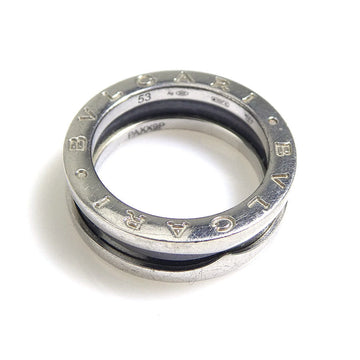 BVLGARI Ring Save the Children Metal Silver/Black Ladies No. 11.5