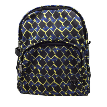 PRADA rucksack backpack back men gap Dis unisex whole pattern multicolor yellow blue black leather