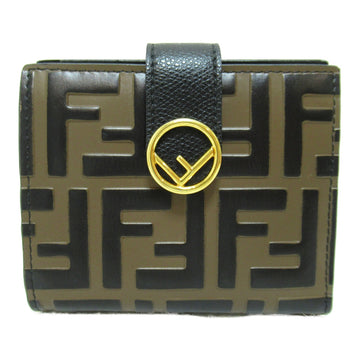 FENDI wallet Brown Black leather 8M0386