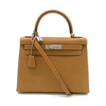 HERMES Kelly 28 handbag Beige Natural Ardennes leather Calfskin [cowhide]